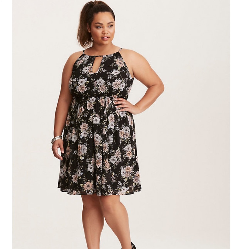 Floral Chiffon Print Mini Dress